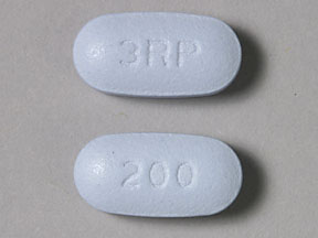 Pill 3RP 200 Blue Capsule-shape is Moderiba