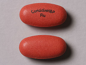 Pilule CoricidinHBP Flu is Coricidin HBP Force maximale Grippe acétaminophène 500 mg / maléate de chlorphéniramine 2 mg / bromhydrate de dextrométhorphane 15 mg