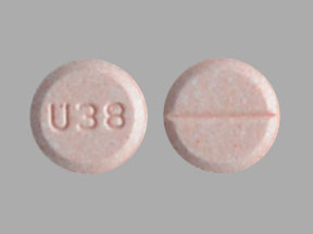 Pill U38 Orange Round is Dextroamphetamine Sulfate