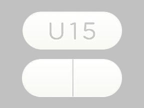 Pill U15 White Capsule/Oblong is Acetaminophen and Oxycodone Hydrochloride