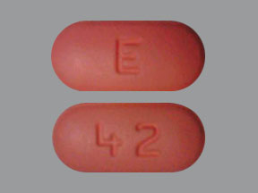 Pill E 42 Orange Capsule/Oblong is Fexofenadine Hydrochloride