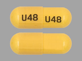 Pill U48 U48 Yellow Capsule/Oblong is Phentermine Hydrochloride