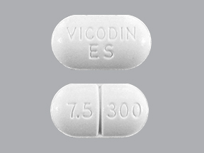 Pill VICODIN ES 7.5 300 White Capsule/Oblong is Vicodin ES