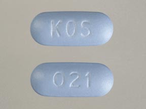 Pill Imprint 021 KOS (Simcor 500 mg / 20 mg)