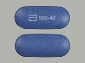 Pill a 500-40 Blue Capsule/Oblong is Simcor