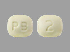 Pill PB 2 Yellow Four-sided is Pravastatin Sodium