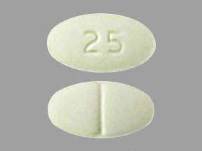 Pill 25 Yellow Oval is Clozapine