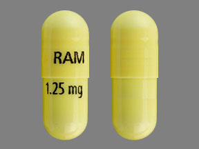 Pill RAM 1.25 mg Yellow Capsule-shape is Ramipril