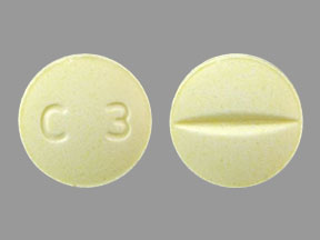 Pill C3 Yellow Round is Doxazosin Mesylate