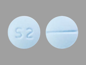 Pill S2 Blue Round is Sertraline Hydrochloride
