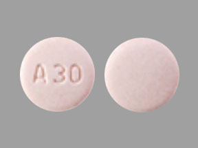 Pill A30 Pink Round is Aripiprazole