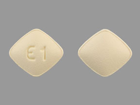 Pill E1 Yellow Four-sided is Eplerenone