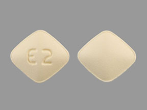 Pill E2 Yellow Four-sided is Eplerenone