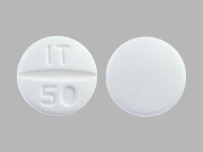 Pill IT 50 White Round is Trazodone Hydrochloride