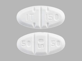 Pill IT 150 50 50 50 White Oval is Trazodone Hydrochloride