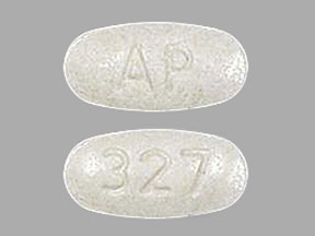 Pill AP 327 Tan Elliptical/Oval is NP Thyroid 15
