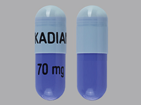 Pill KADIAN 70 mg Blue Capsule-shape is Kadian