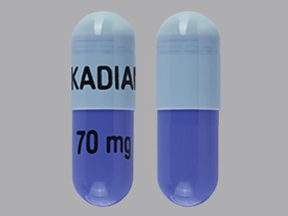 Pill KADIAN 70 mg Blue Capsule/Oblong is Kadian