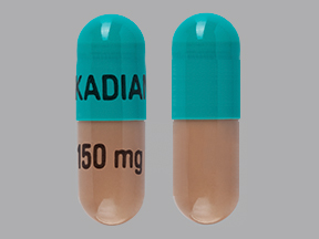 Pill KADIAN 150 mg Green Capsule/Oblong is Kadian
