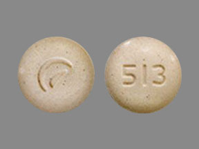 Pill Logo (Actavis) 513 Tan Round is Ezetimibe and Simvastatin