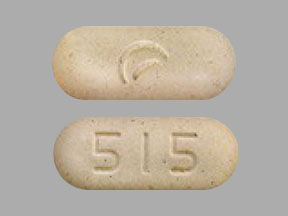 Pill Logo (Actavis) 515 Tan Capsule/Oblong is Ezetimibe and Simvastatin