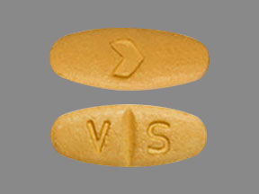 Pill V S Logo Yellow Oval is Valsartan