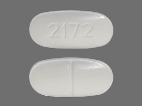 Pill 2172 White Oval is Acetaminophen and Hydrocodone Bitartrate