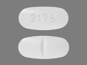 Pill 2175 White Capsule/Oblong is Acetaminophen and Hydrocodone Bitartrate