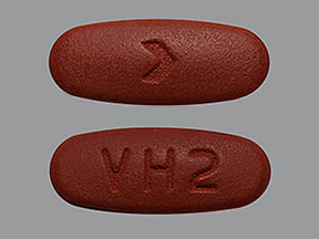 Pill VH2 > Red Oval is Hydrochlorothiazide and Valsartan