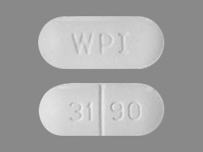 Pill WPI 31 90 White Capsule/Oblong is Metaxalone