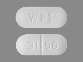 Pill WPI 31 90 White Capsule/Oblong is Metaxalone