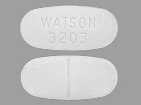 Pill WATSON 3203 White Capsule/Oblong is Acetaminophen and Hydrocodone Bitartrate