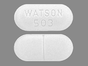 Pill WATSON 503 White Capsule/Oblong is Acetaminophen and Hydrocodone Bitartrate