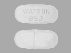 Pill WATSON 853 White Capsule-shape is Acetaminophen and Hydrocodone Bitartrate