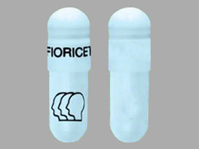 Pill FIORICET 3 head profile Blue Capsule/Oblong is Fioricet