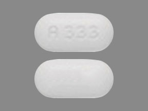 Pill A333 White Capsule/Oblong is Acetaminophen and Oxycodone Hydrochloride