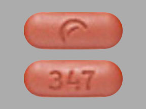 Pill Logo (Actavis) 347 Red Capsule/Oblong is Morphine Sulfate Extended-Release