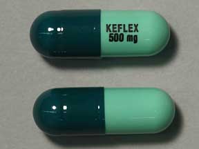 Pill KEFLEX 500 mg Green Capsule-shape is Keflex