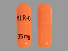 Pill MLR-02 35 mg Orange Capsule/Oblong is Adhansia XR