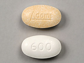 Pill Imprint Adams 600 (Mucinex D guaifenesin 600 mg / pseudoephedrine hydrochloride 60 mg)