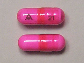 Pill AP 21 Pink Capsule/Oblong is Diphenhydramine Hydrochloride