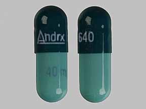 Pill Andrx 640 40 mg Green Capsule-shape is Omeprazole Delayed Release