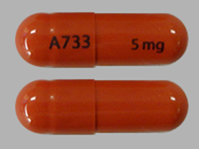 Pill A733 5 mg Orange Capsule-shape is Juxtapid