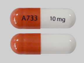Pill A733 10 mg Orange & White Capsule-shape is Juxtapid