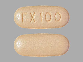 Pill FX100 Peach Capsule/Oblong is Viberzi