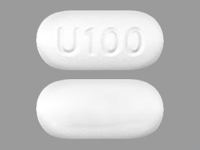 Pill U100 White Capsule/Oblong is Ubrelvy