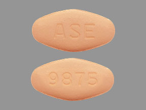 Pill ASE 9875 is Ledipasvir and Sofosbuvir 90 mg / 400 mg