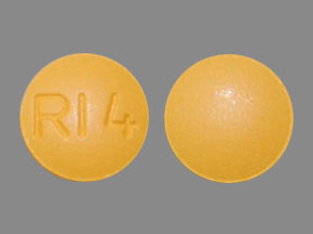 Pill RI4 Yellow Round is Risperidone