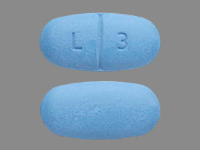 Pill L 3 Blue Elliptical/Oval is Levetiracetam