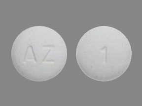 Pill AZ 1 White Round is Aripiprazole